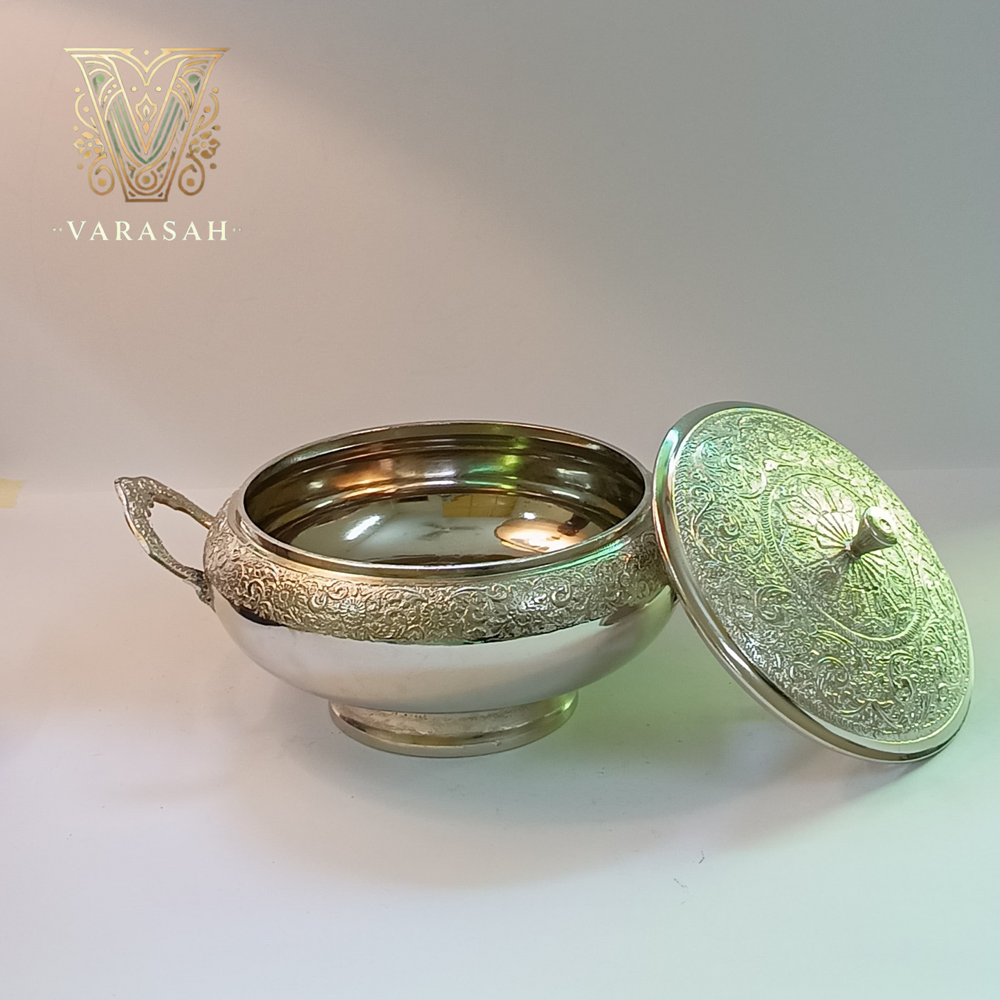 Antique brass serving dish