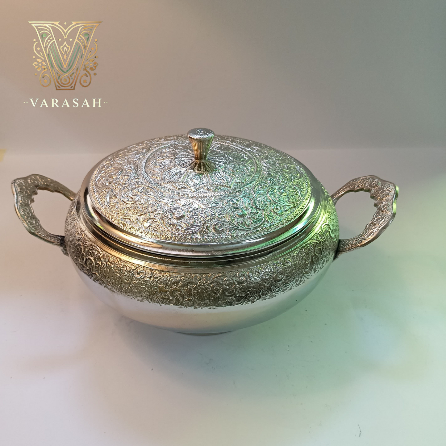 Antique brass serving dish