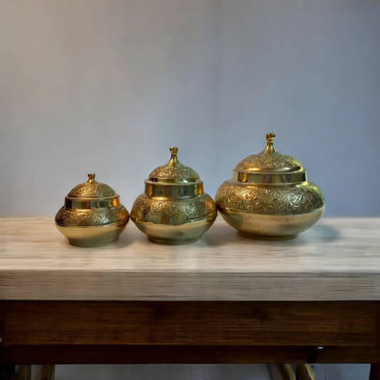 Brass Decor Pots Set