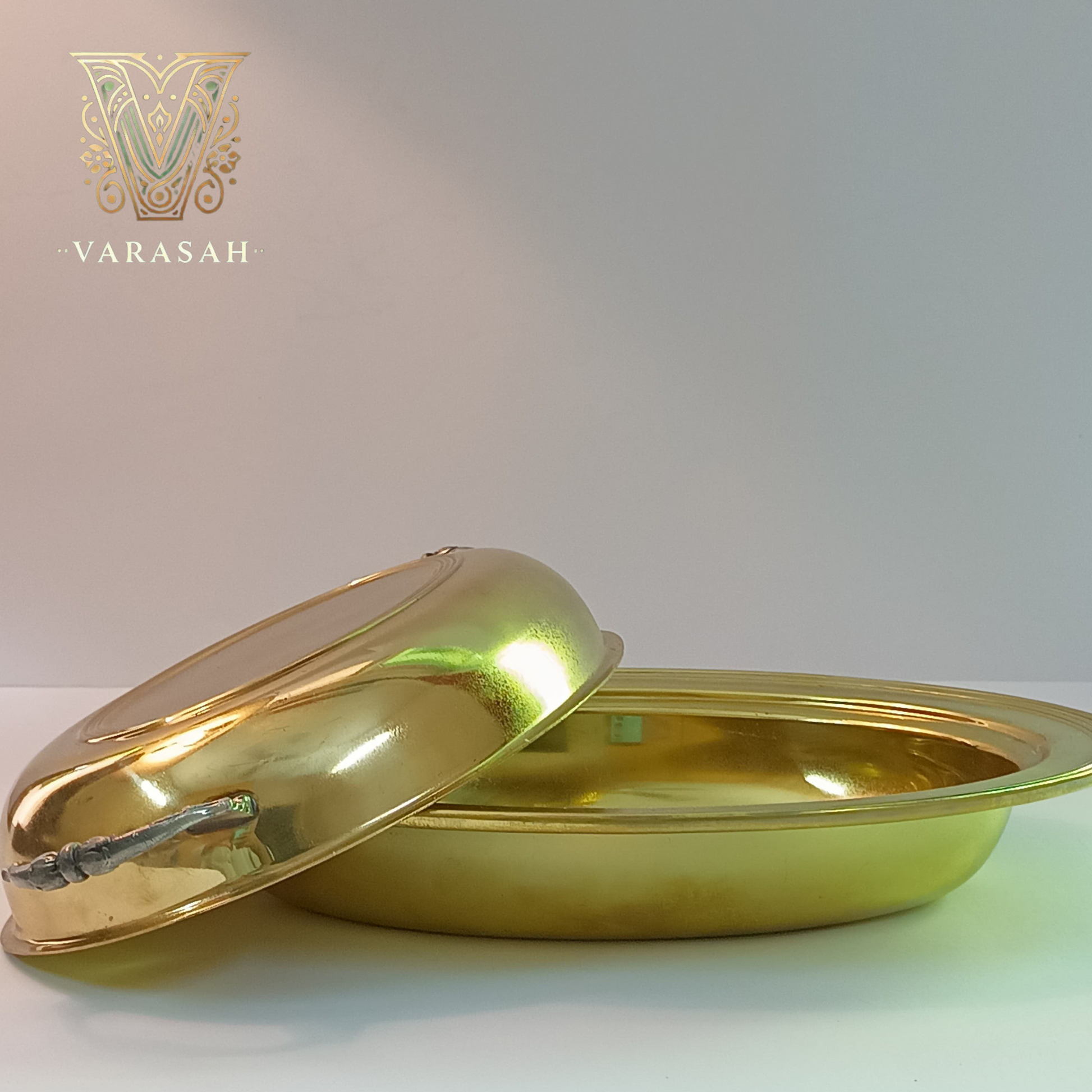 antique brass serving dish