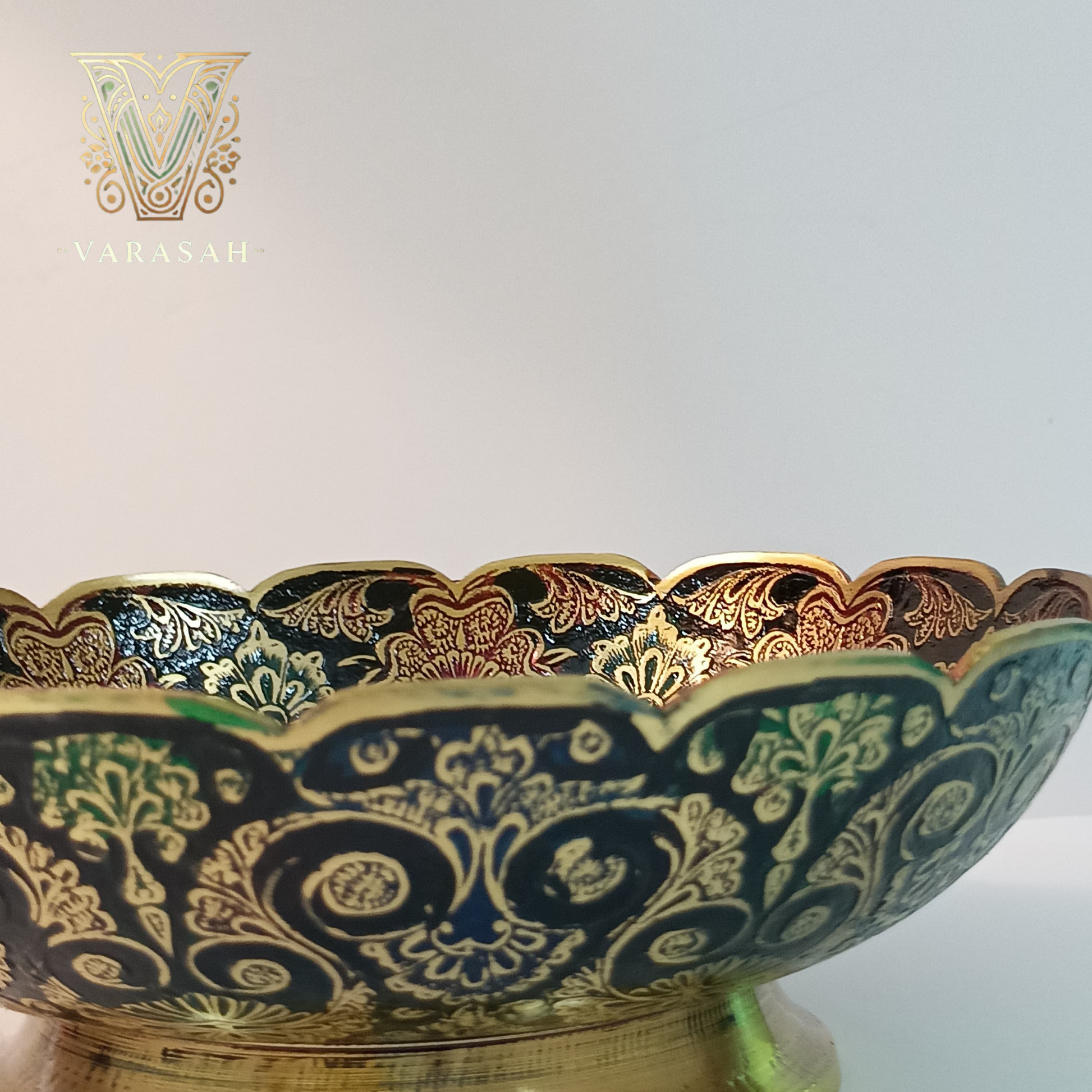 brass bowl painted 