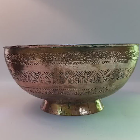 Antique copper bowl