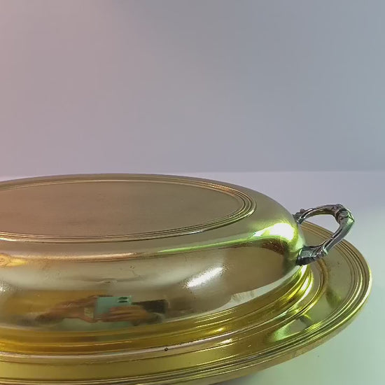 antique brass serving dish
