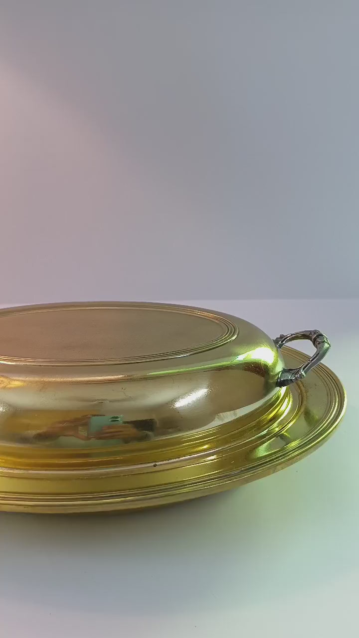 antique brass serving dish
